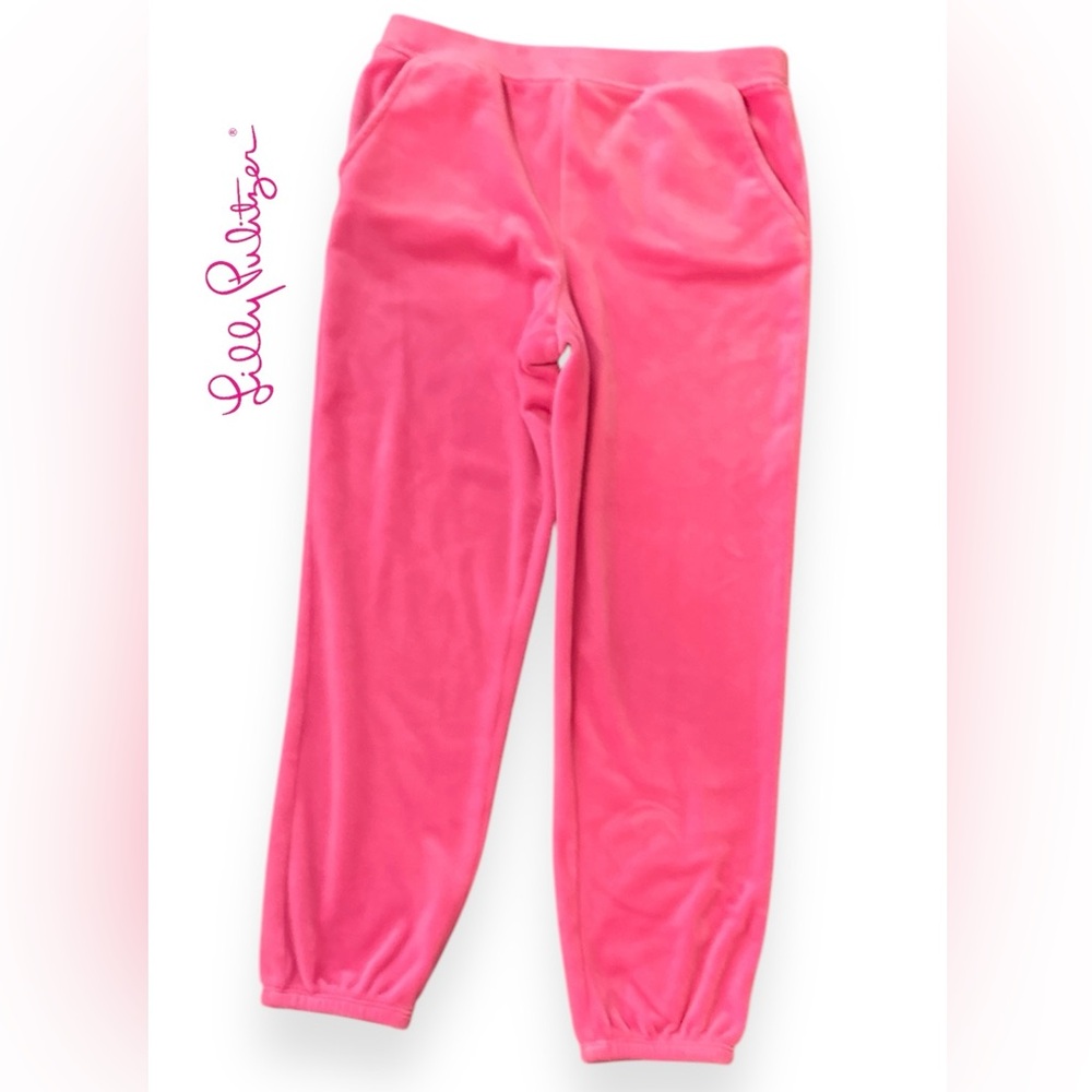 Lilly Pulitzer - Girls Mini Mallie Velour Pant - Plumeria Pink - Size 6/7 Small